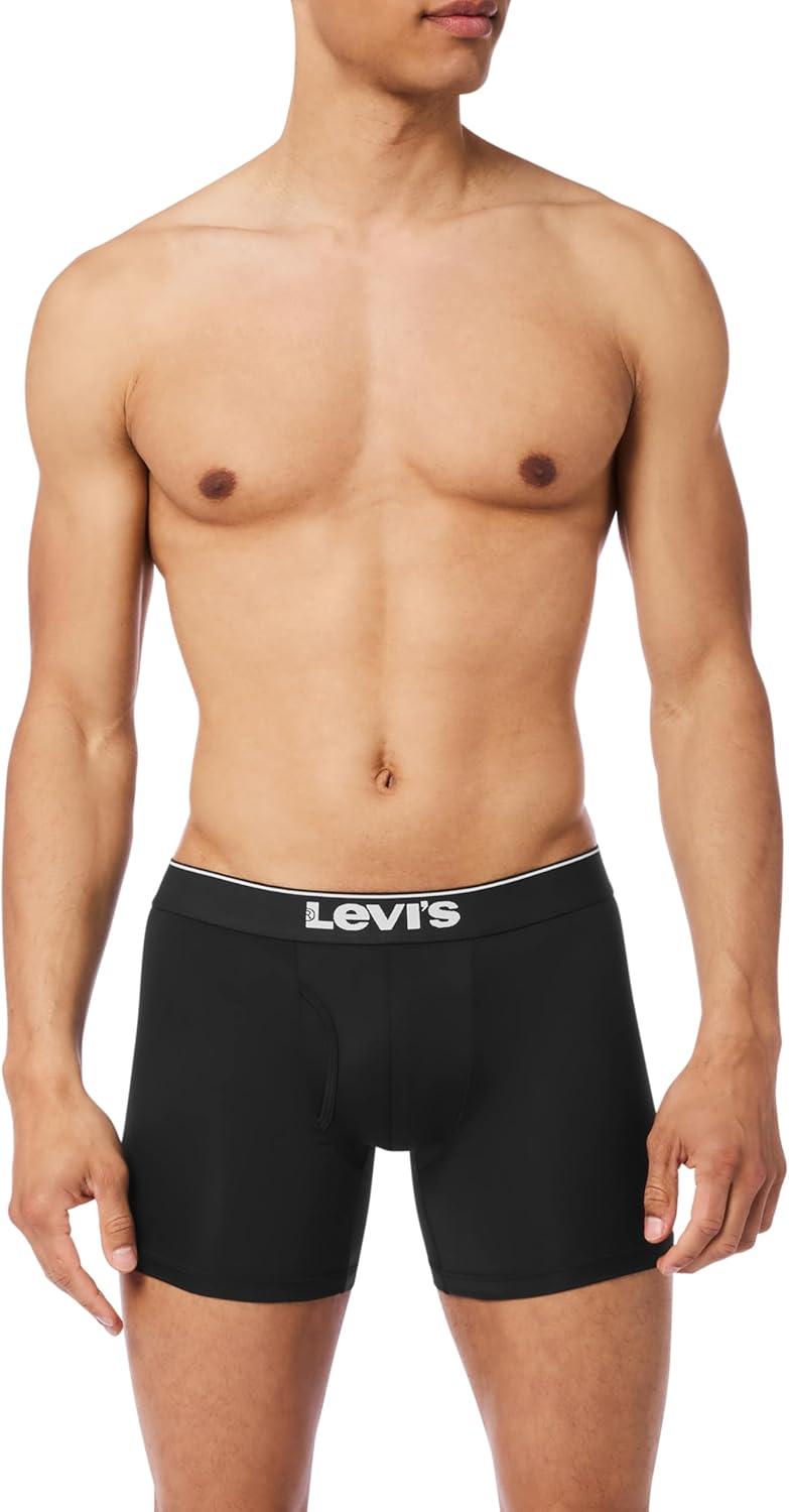 imageLevis Mens 5pack Microfiber Boxer Brief Moisture Wicking Ultra Soft Feel TagfreeBlack Combo
