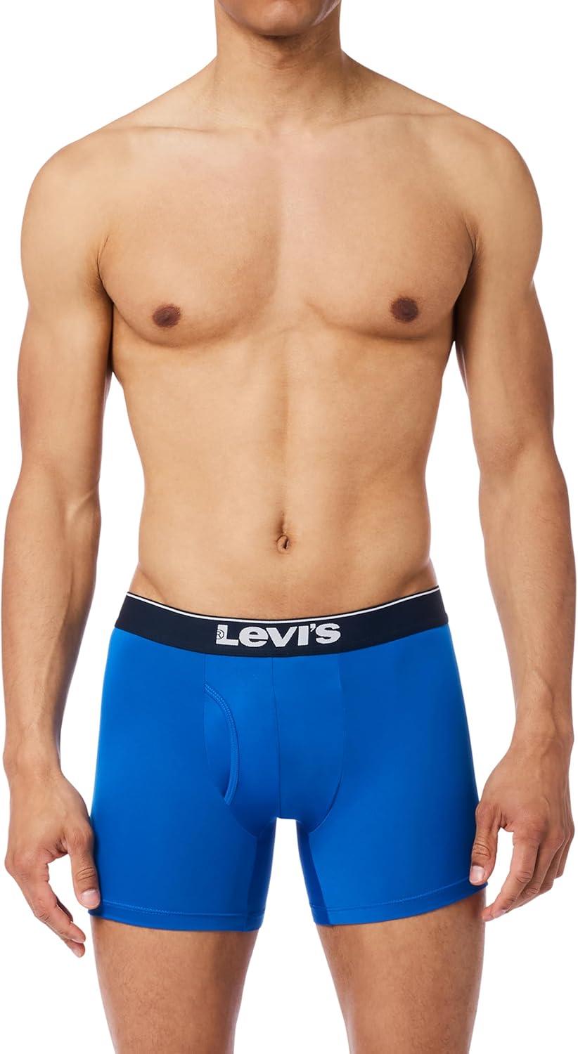 imageLevis Mens 5pack Microfiber Boxer Brief Moisture Wicking Ultra Soft Feel TagfreeBlue Combo