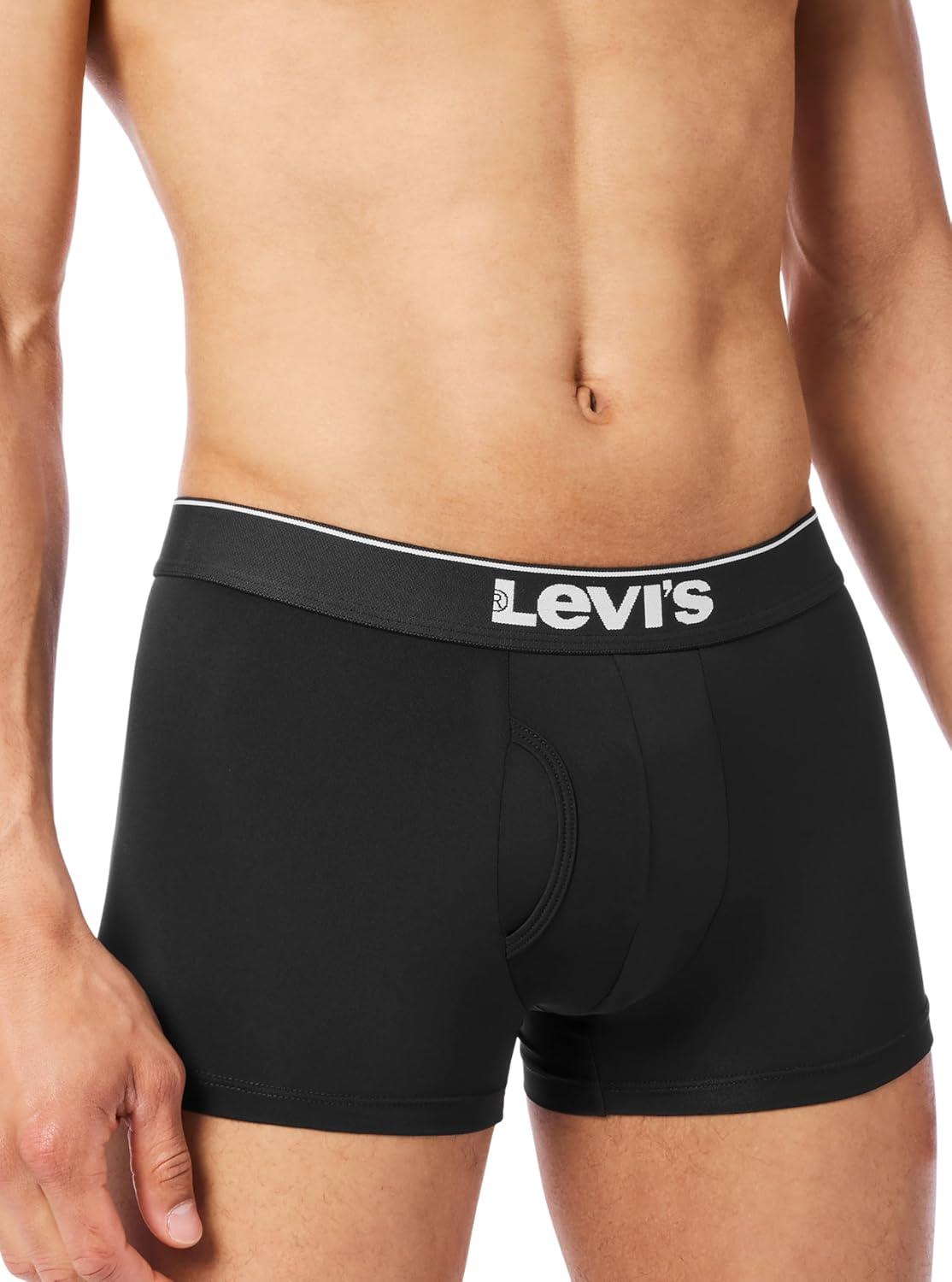 imageLevis Mens 5pack Microfiber Trunk Moisture Wicking Ultra Soft Feel Tagfree 3 InseamBlack Combo
