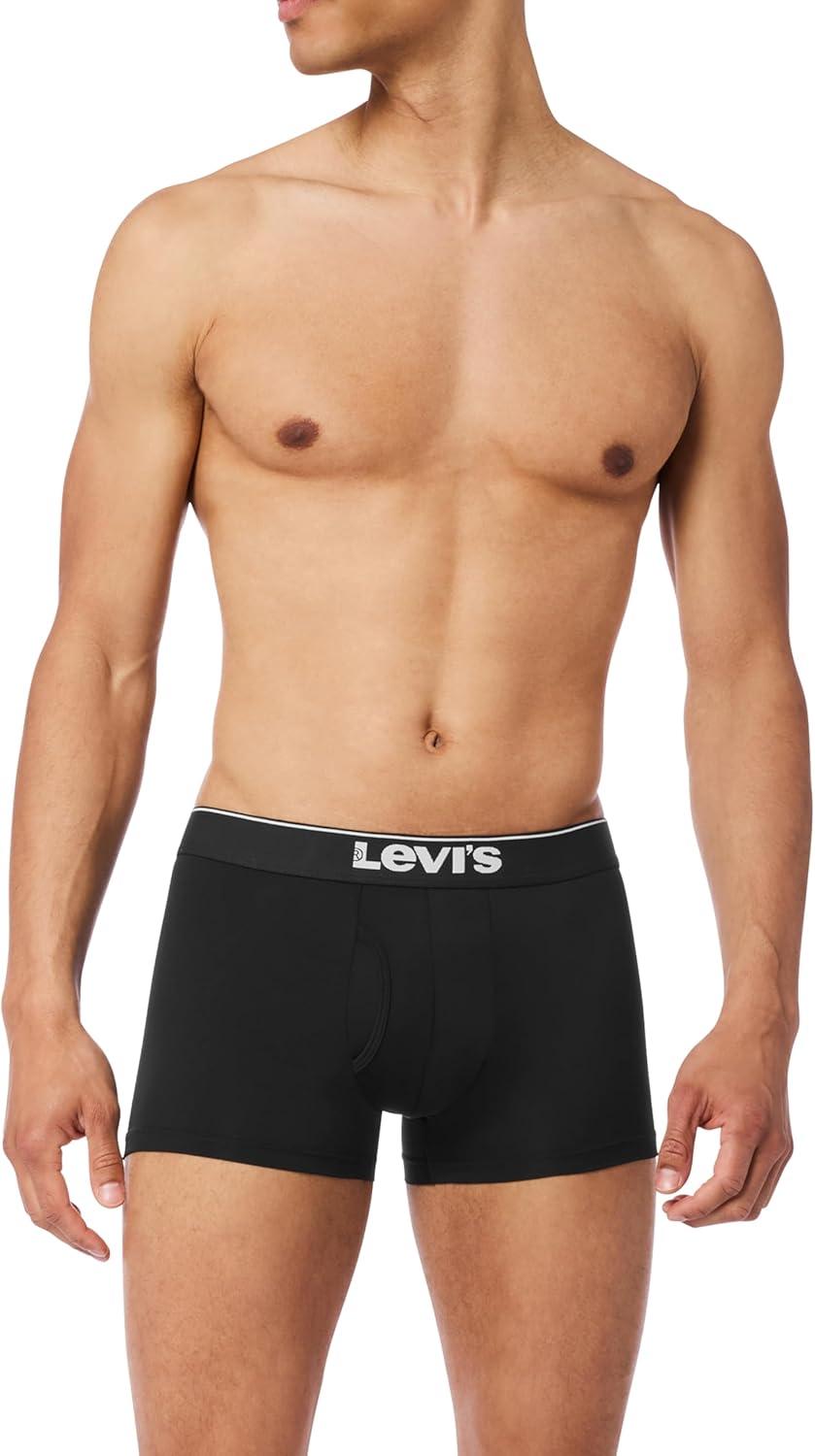 imageLevis Mens 5pack Microfiber Trunk Moisture Wicking Ultra Soft Feel Tagfree 3 InseamBlack Combo