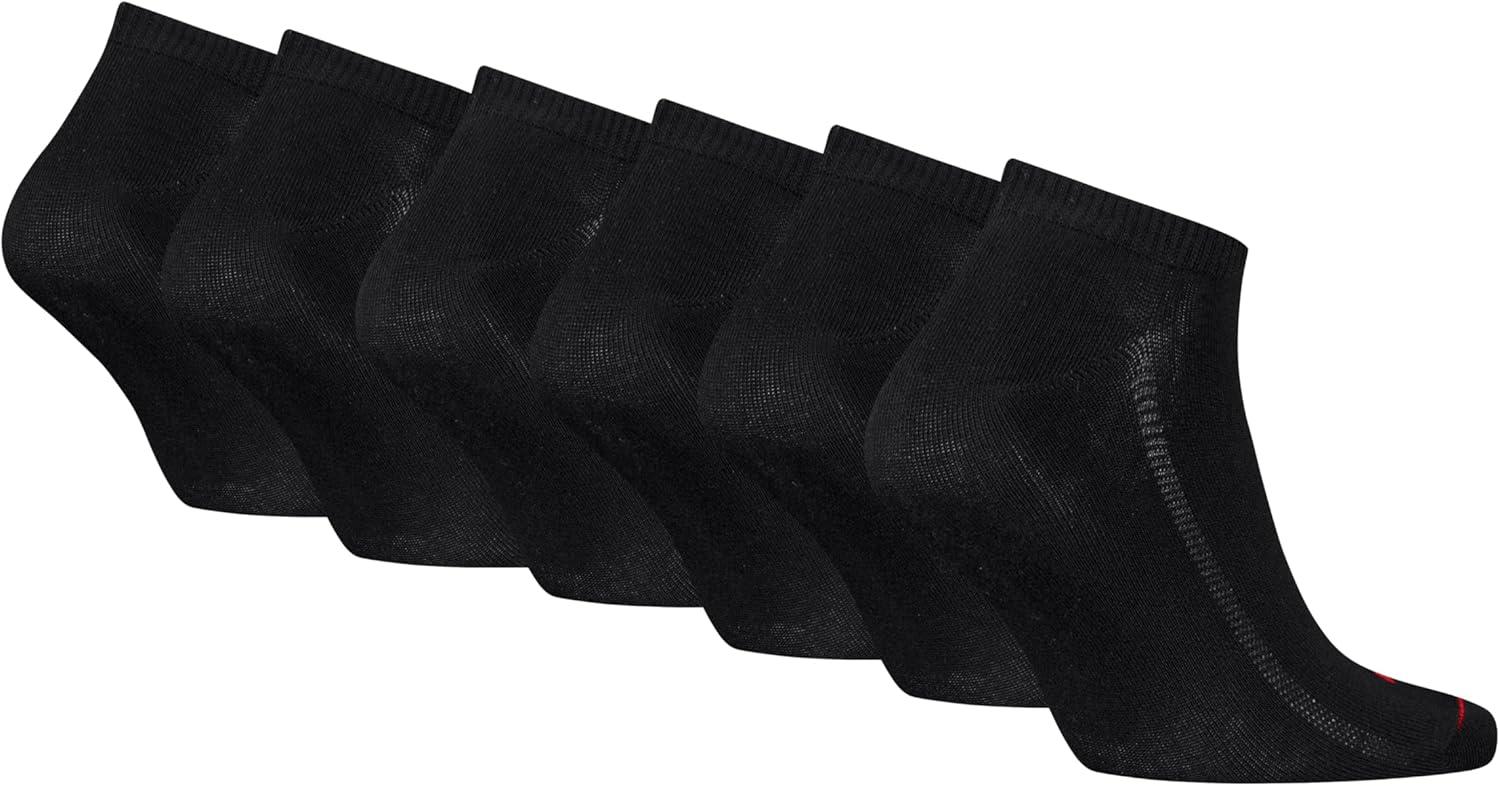 imageLevis Mens 6pack Low Cut Socks Lightweight Arch Support amp Mesh VentilationBlackDark ShadowRed