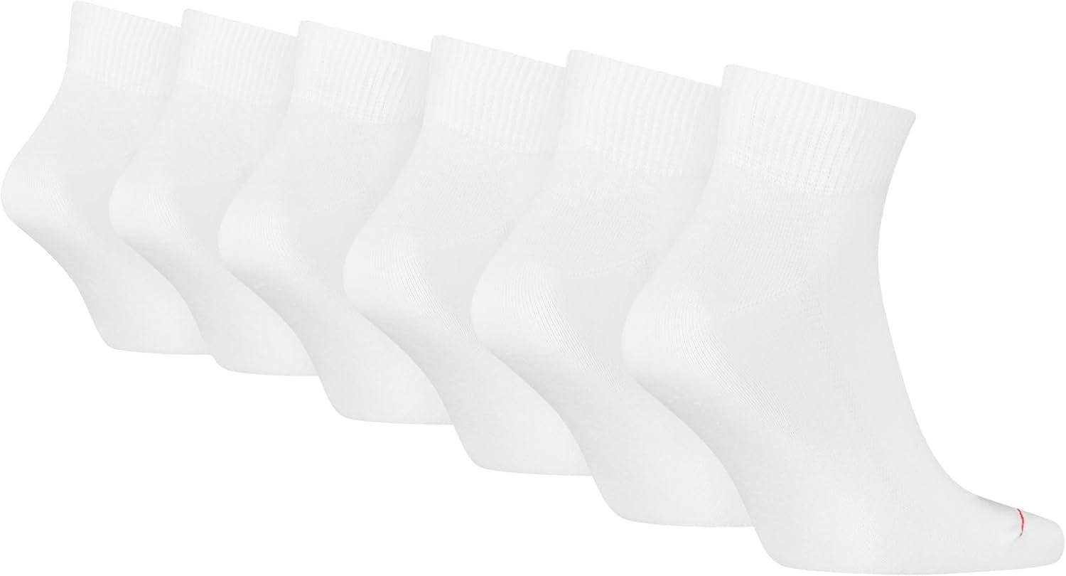 imageLevis Mens 6pack Quarter Crew Socks Lightweight Arch Support amp Mesh VentilationWhiteGlacier GrayRed