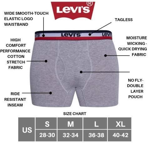 imageLevis Mens Boxer Briefs Breathable Stretch Underwear 4 PackBlue Hib