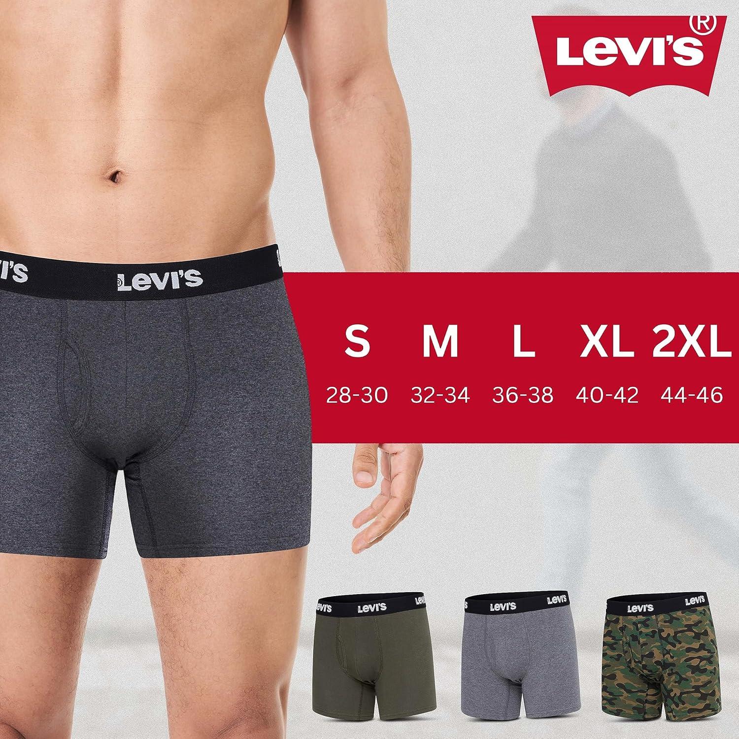 imageLevis Mens Boxer Briefs Breathable Stretch Underwear 4 PackCharcoal Heather Olive Camo