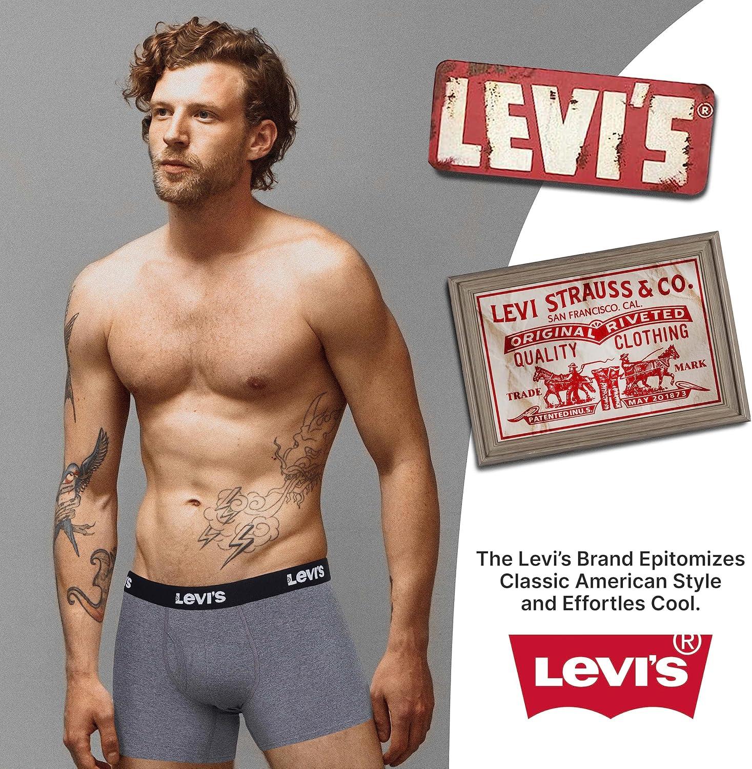 imageLevis Mens Boxer Briefs Breathable Stretch Underwear 4 PackCharcoal Heather Olive Camo