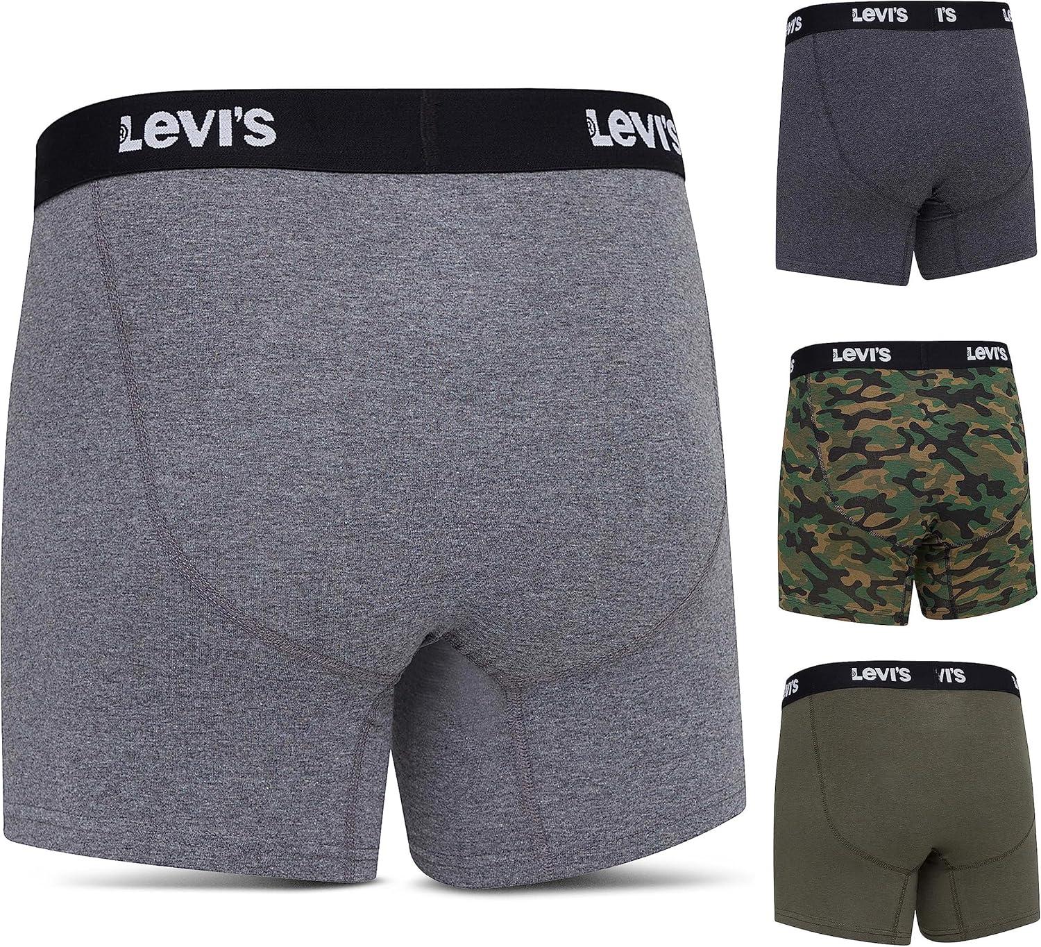 imageLevis Mens Boxer Briefs Breathable Stretch Underwear 4 PackCharcoal Heather Olive Camo