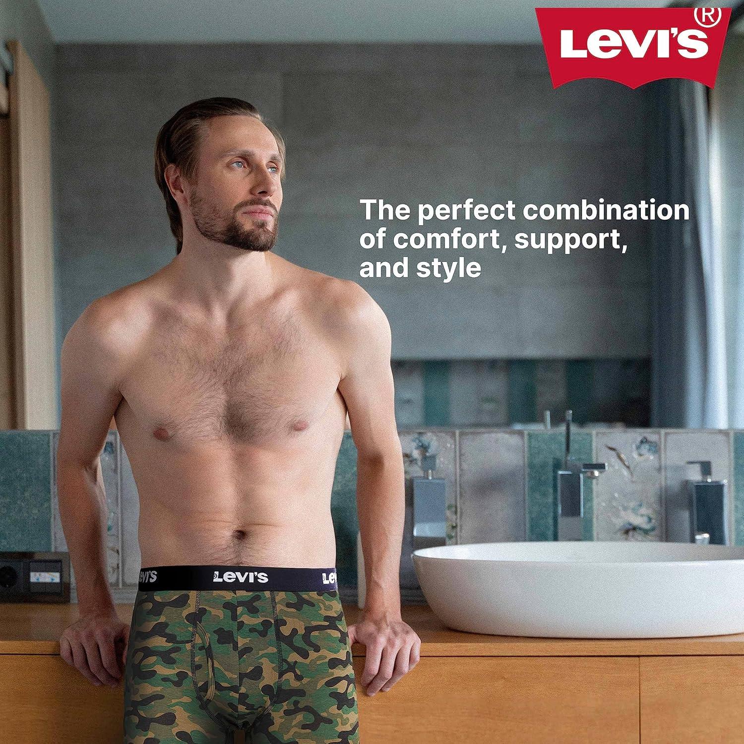 imageLevis Mens Boxer Briefs Breathable Stretch Underwear 4 PackCharcoal Heather Olive Camo