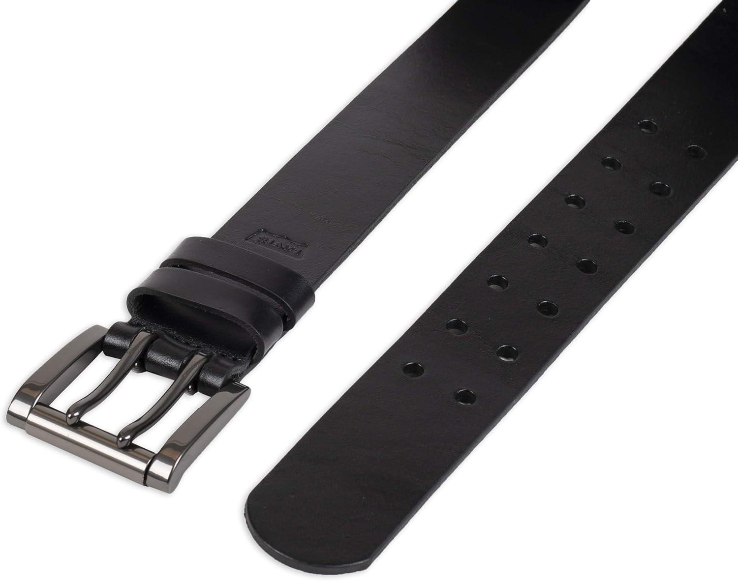 imageLevis Mens Casual Everyday Jean Belt with Double Prong BuckleBlack