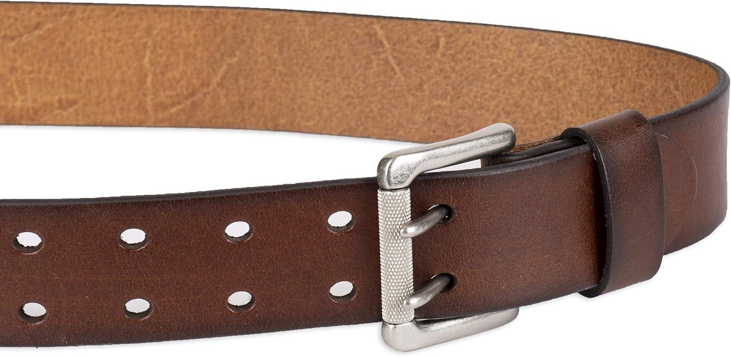imageLevis Mens Casual Everyday Jean Belt with Double Prong BuckleBrown Rivets