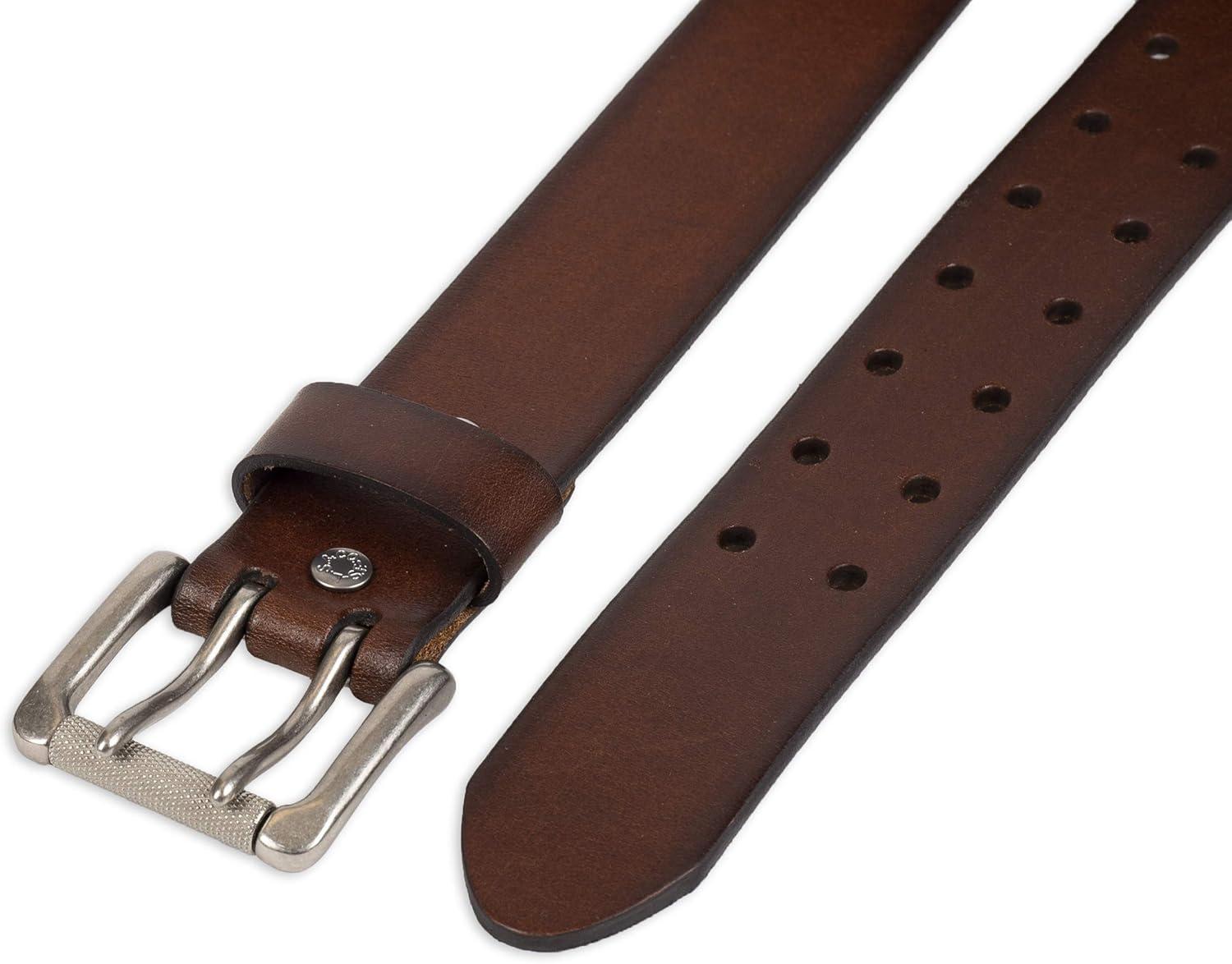 imageLevis Mens Casual Everyday Jean Belt with Double Prong BuckleBrown Rivets