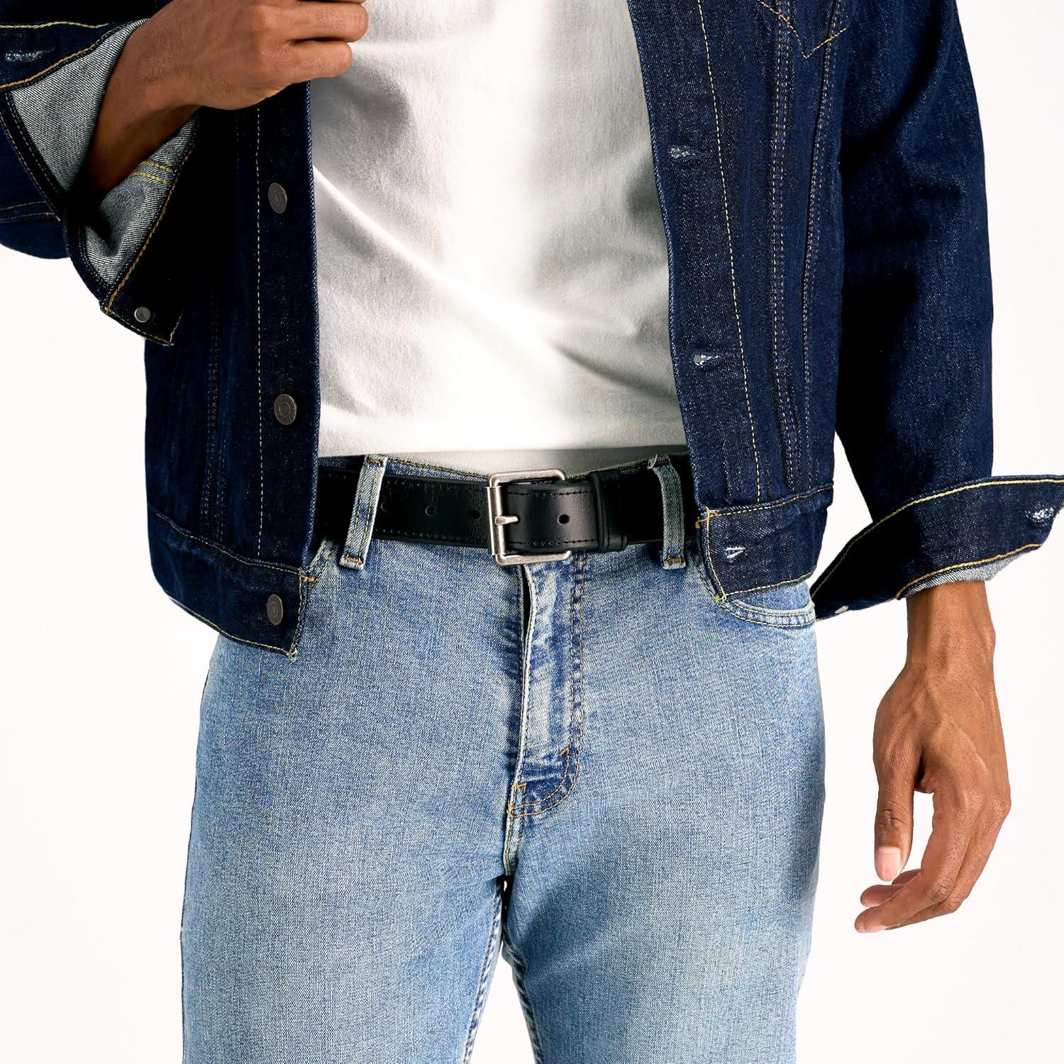 imageLevis Mens Casual Leather Belt Classic Strap for Jeans amp Everyday WearBlack