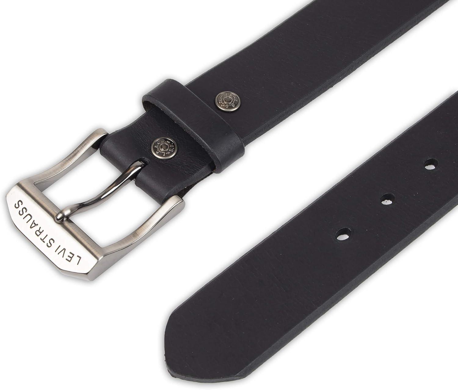 imageLevis Mens Casual Leather Belt Classic Strap for Jeans amp Everyday WearBlack Benito