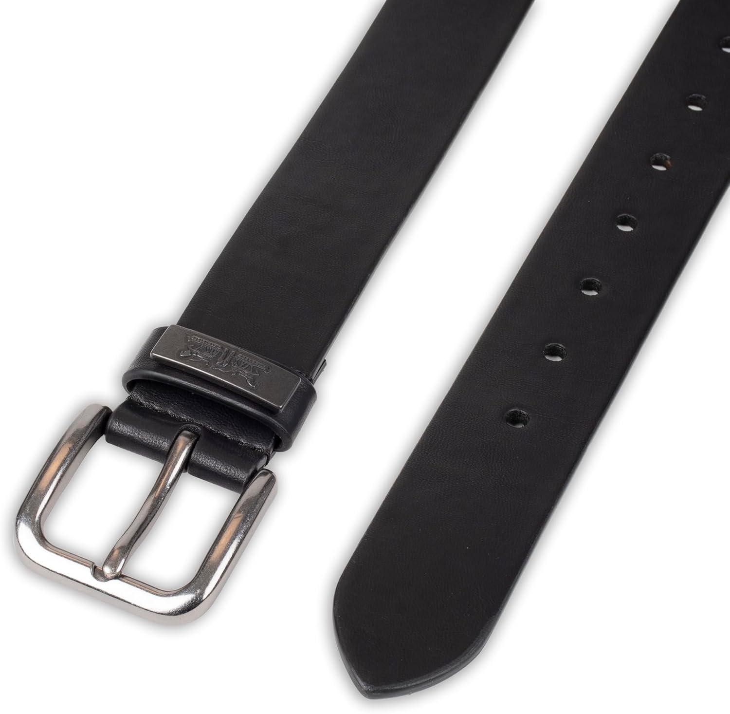 imageLevis Mens Casual Leather Belt Classic Strap for Jeans amp Everyday WearBlack Ornament