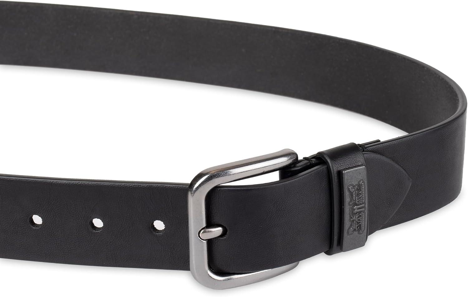 imageLevis Mens Casual Leather Belt Classic Strap for Jeans amp Everyday WearBlack Ornament