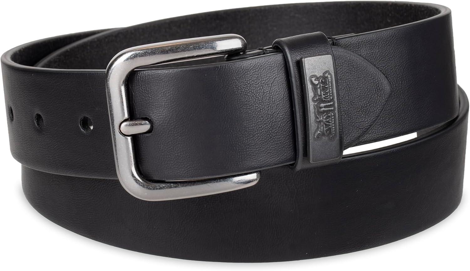imageLevis Mens Casual Leather Belt Classic Strap for Jeans amp Everyday WearBlack Ornament