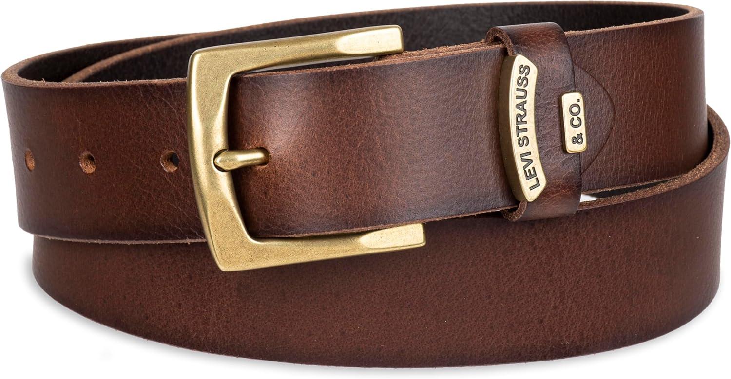 imageLevis Mens Casual Leather Belt Classic Strap for Jeans amp Everyday WearBrown Ornament