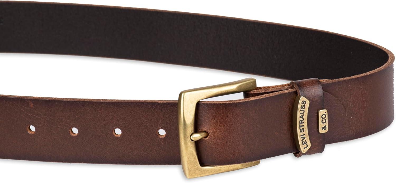 imageLevis Mens Casual Leather Belt Classic Strap for Jeans amp Everyday WearBrown Ornament