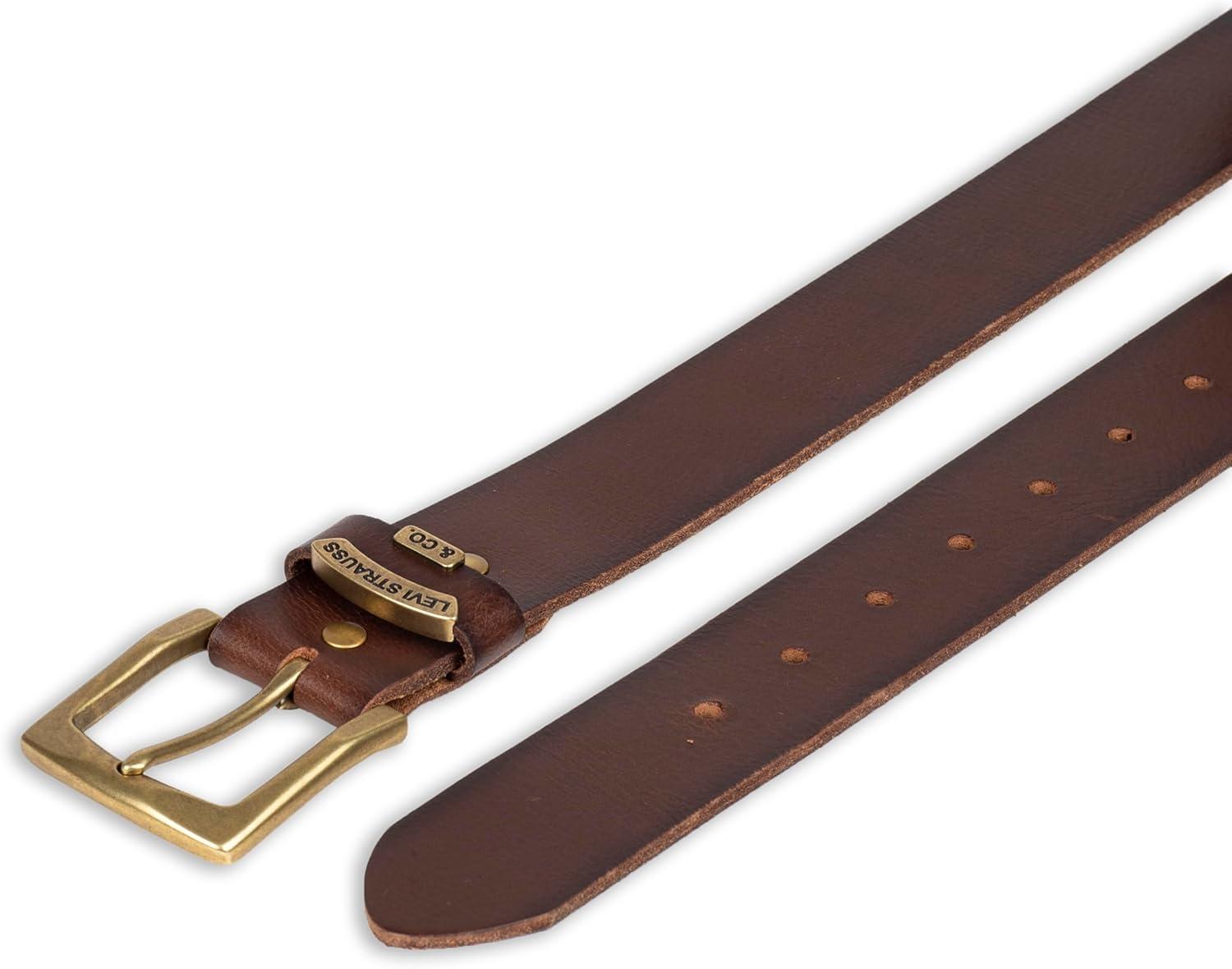 imageLevis Mens Casual Leather Belt Classic Strap for Jeans amp Everyday WearBrown Ornament
