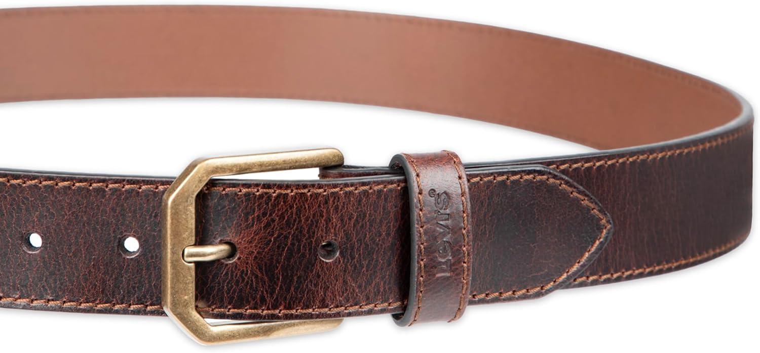 imageLevis Mens Casual Leather Belt Classic Strap for Jeans amp Everyday WearBurnished Brown