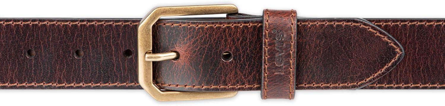 imageLevis Mens Casual Leather Belt Classic Strap for Jeans amp Everyday WearBurnished Brown