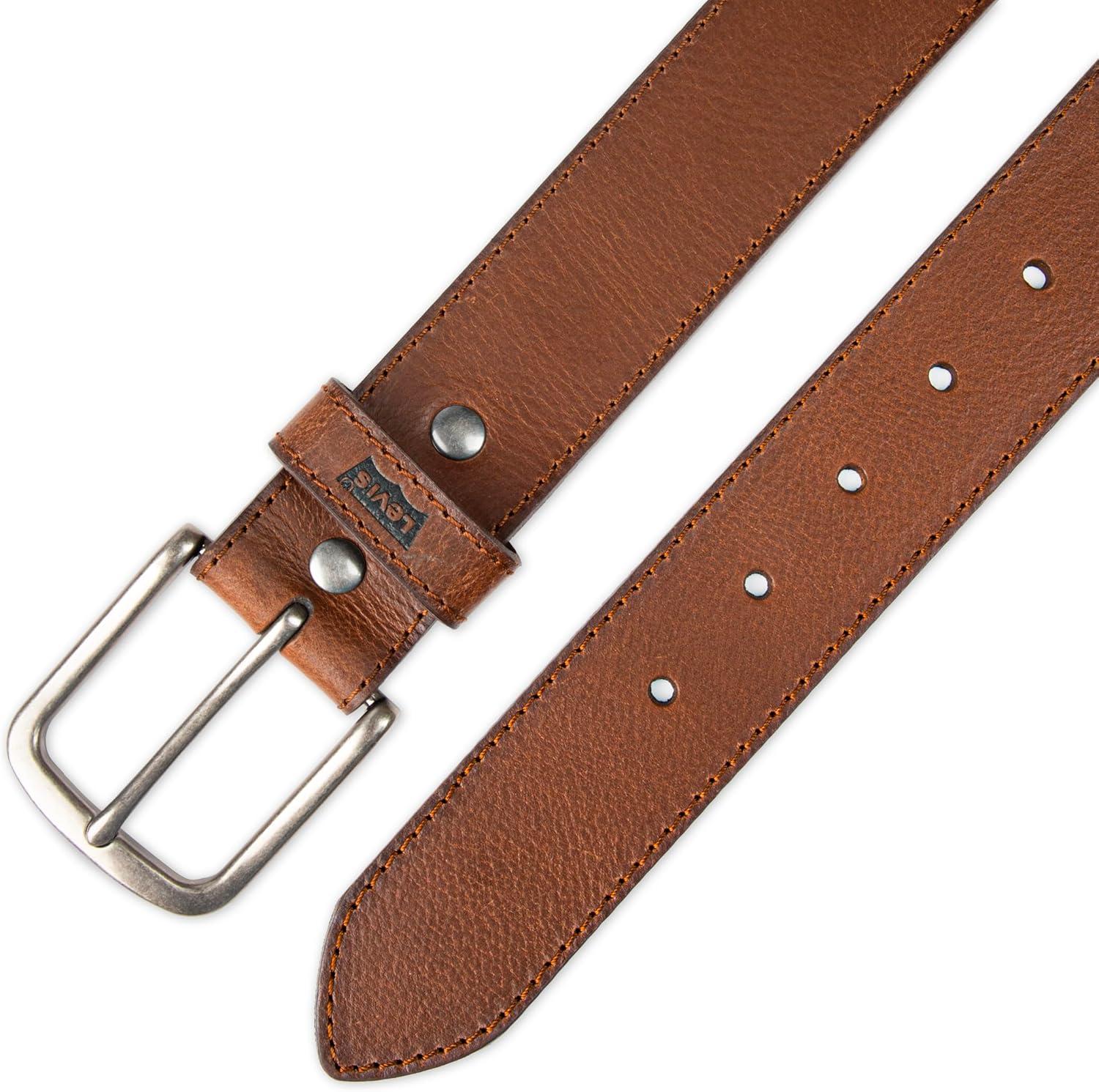 imageLevis Mens Casual Leather Belt Classic Strap for Jeans amp Everyday WearMinimal Tan