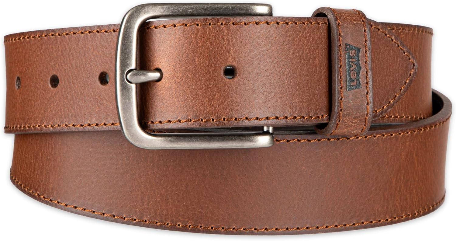 imageLevis Mens Casual Leather Belt Classic Strap for Jeans amp Everyday WearMinimal Tan