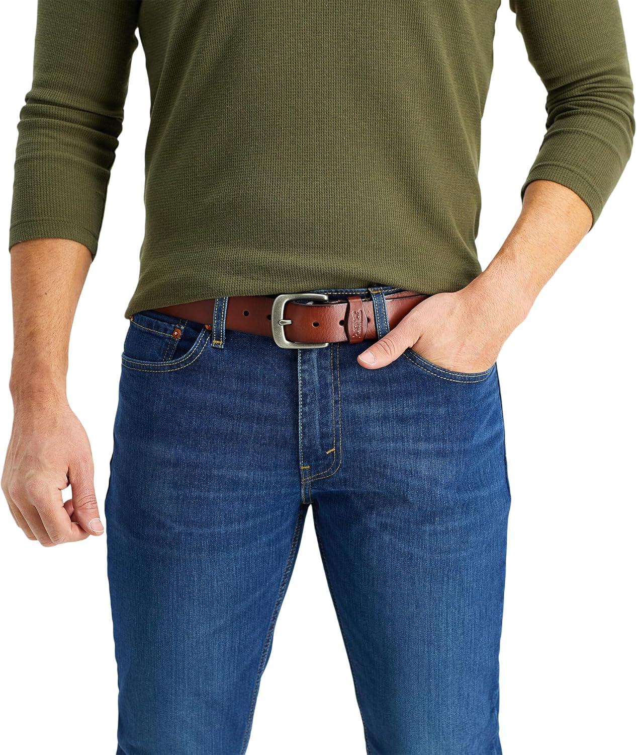 imageLevis Mens Casual Leather Belt Classic Strap for Jeans amp Everyday WearTan Burnish