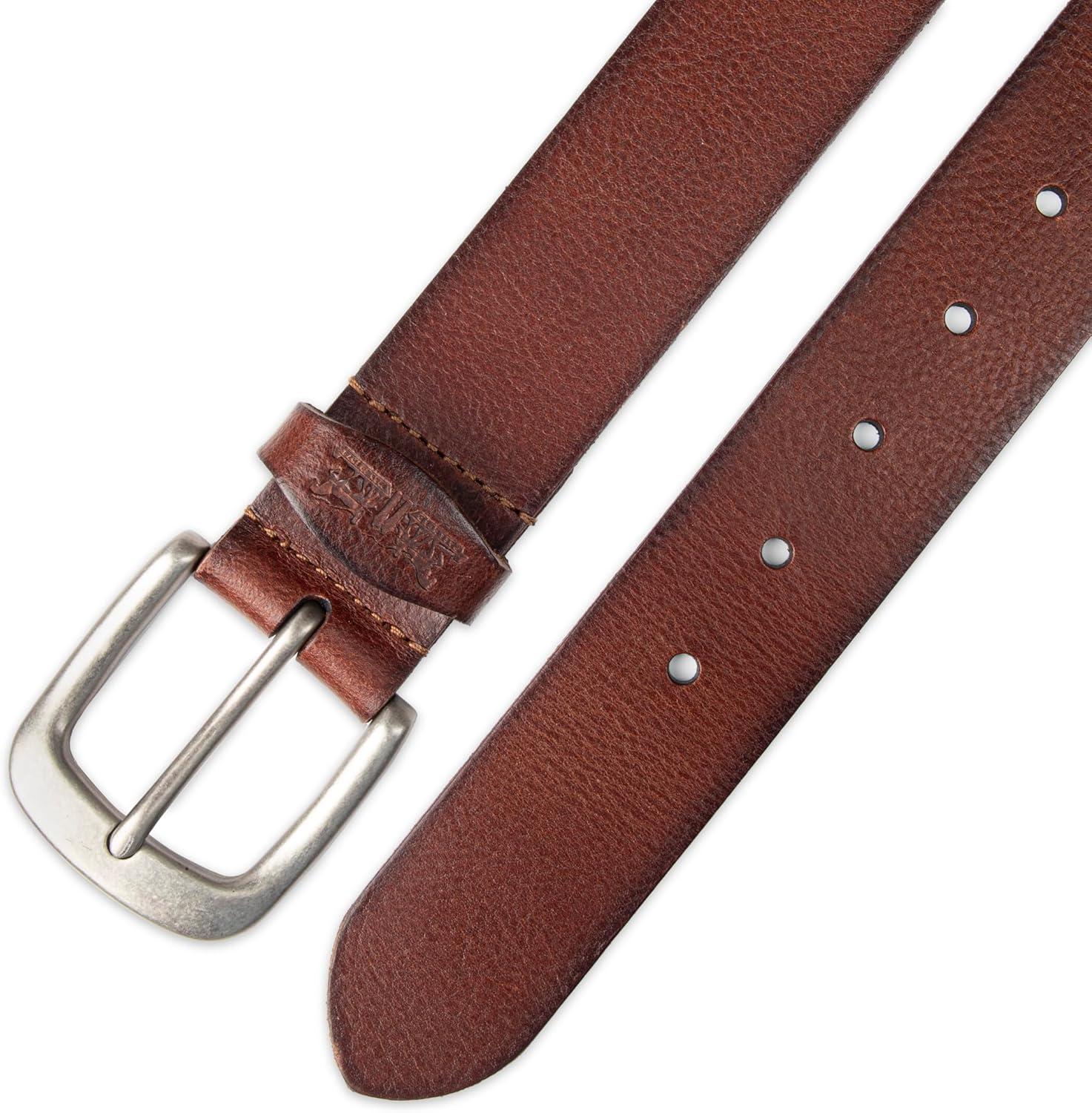 imageLevis Mens Casual Leather Belt Classic Strap for Jeans amp Everyday WearTan Burnish