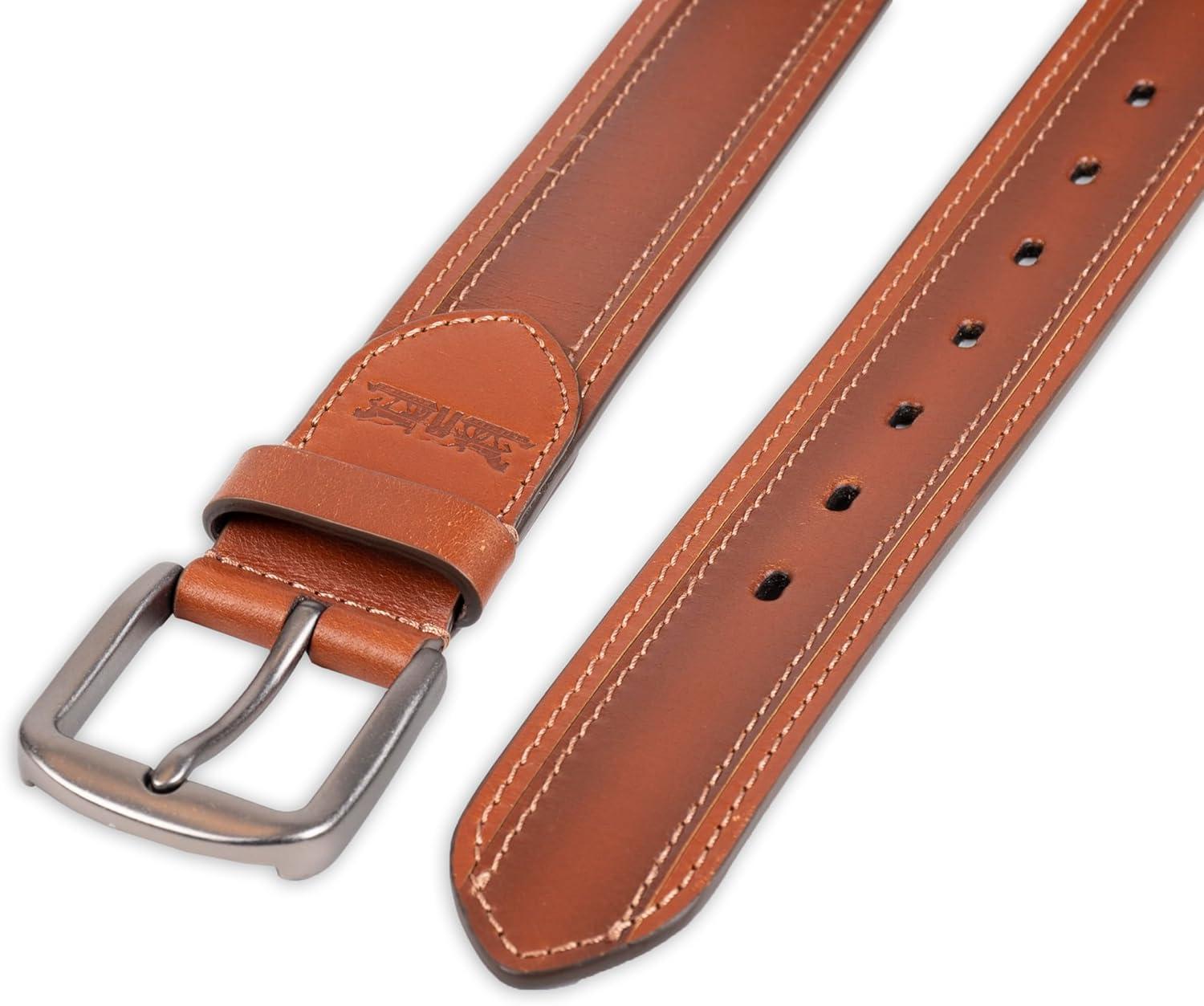 imageLevis Mens Casual Leather Belt Classic Strap for Jeans amp Everyday WearTan Double Stitch