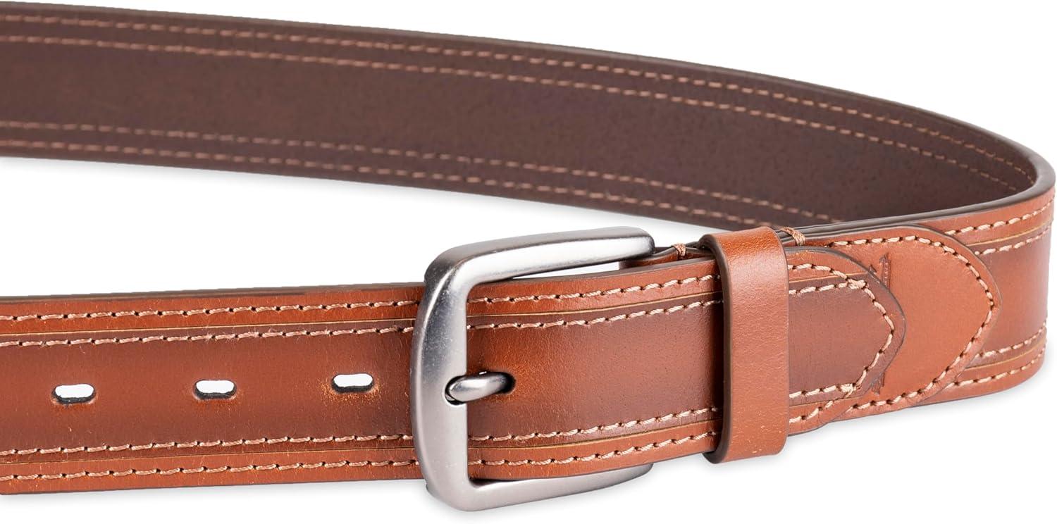 imageLevis Mens Casual Leather Belt Classic Strap for Jeans amp Everyday WearTan Double Stitch