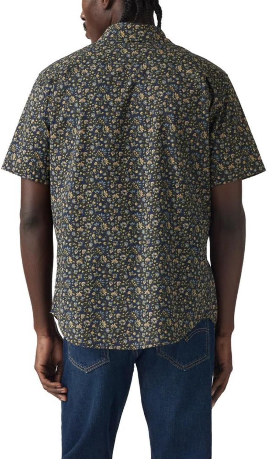 imageLevis Mens Classic 1 Pocket Short Sleeve Button Up Shirt Also Available in BigLottie Floral Navy Blazer Stretch Poplin