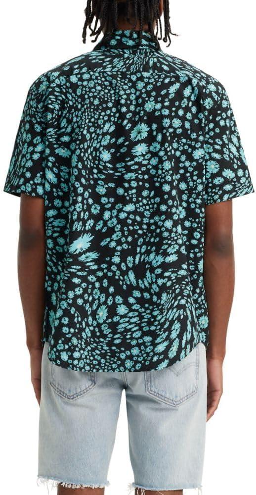 imageLevis Mens Classic 1 Pocket Short Sleeve Button Up Shirt Also Available in BigNew Liquid Flowers Meteorite