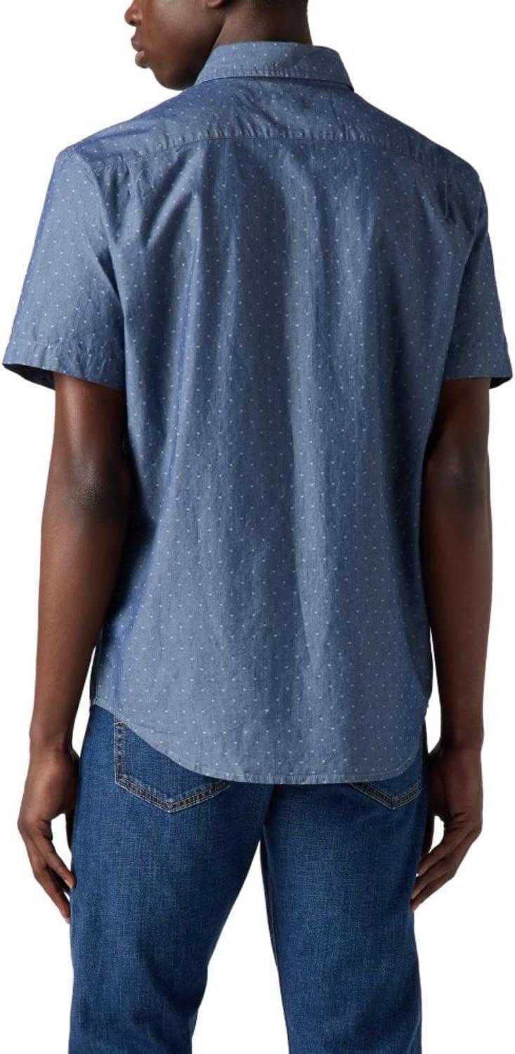 imageLevis Mens Classic 1 Pocket Short Sleeve Button Up Shirt Also Available in BigNormand Indigo Dobby