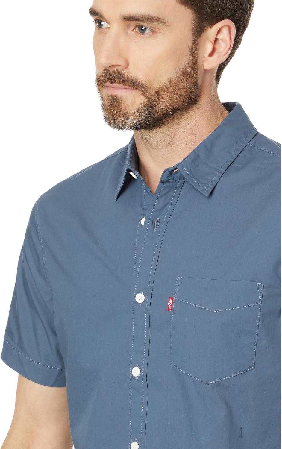 imageLevis Mens Classic 1 Pocket Short Sleeve Button Up Shirt Also Available in BigVintage Indigo