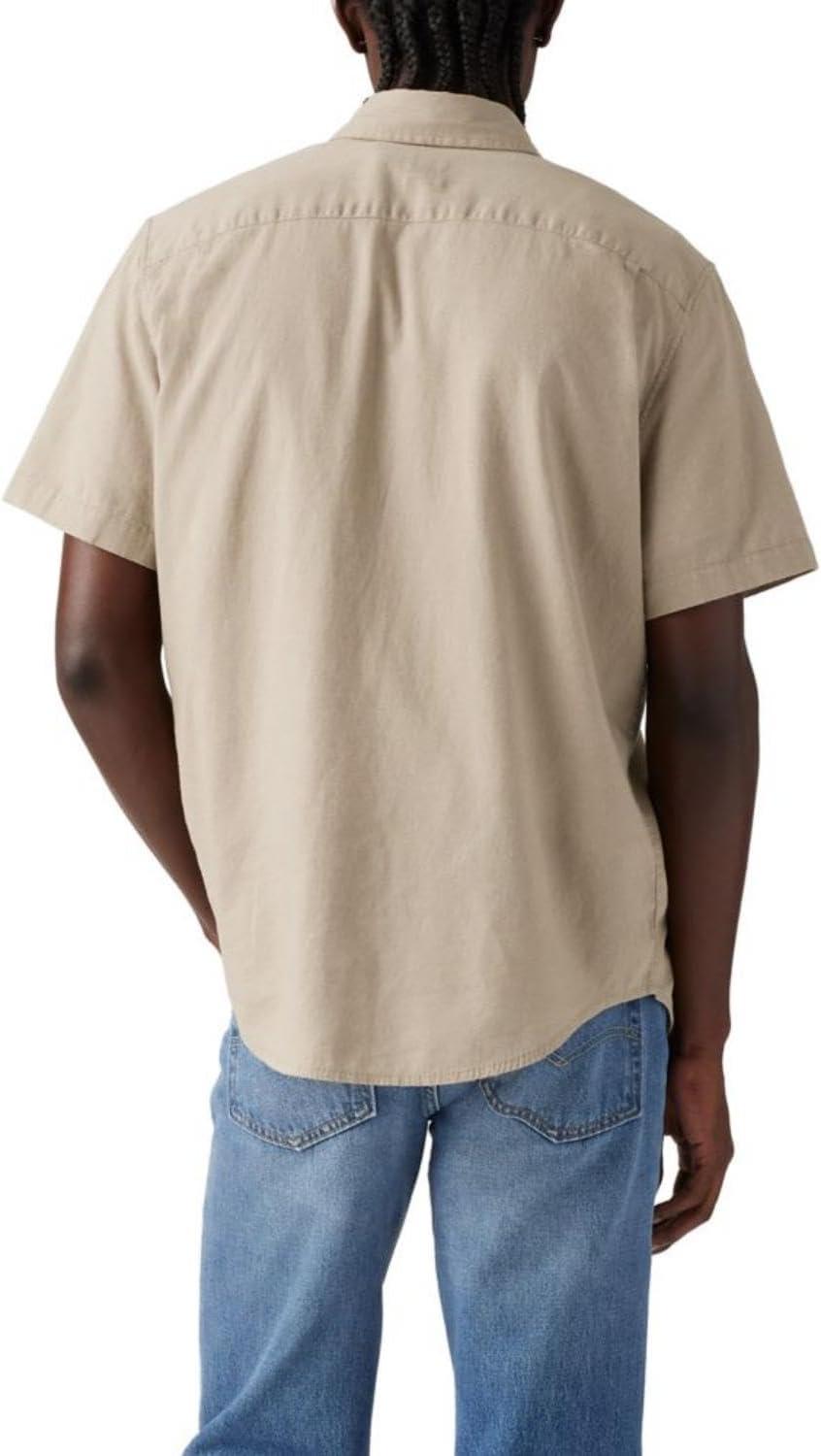 imageLevis Mens Classic 1 Pocket Short Sleeve Button Up Shirt Also Available in BigVintage Khaki Cotton Linen