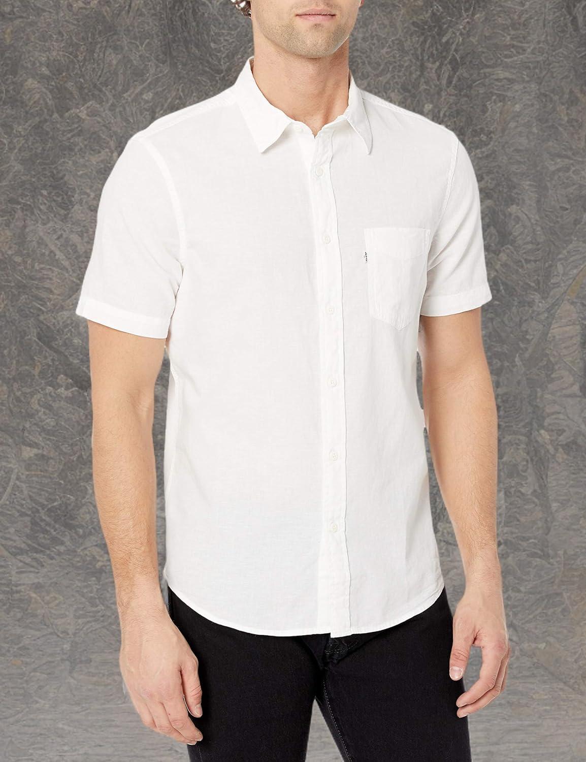 imageLevis Mens Classic 1 Pocket Short Sleeve Button Up Shirt Also Available in BigWhite
