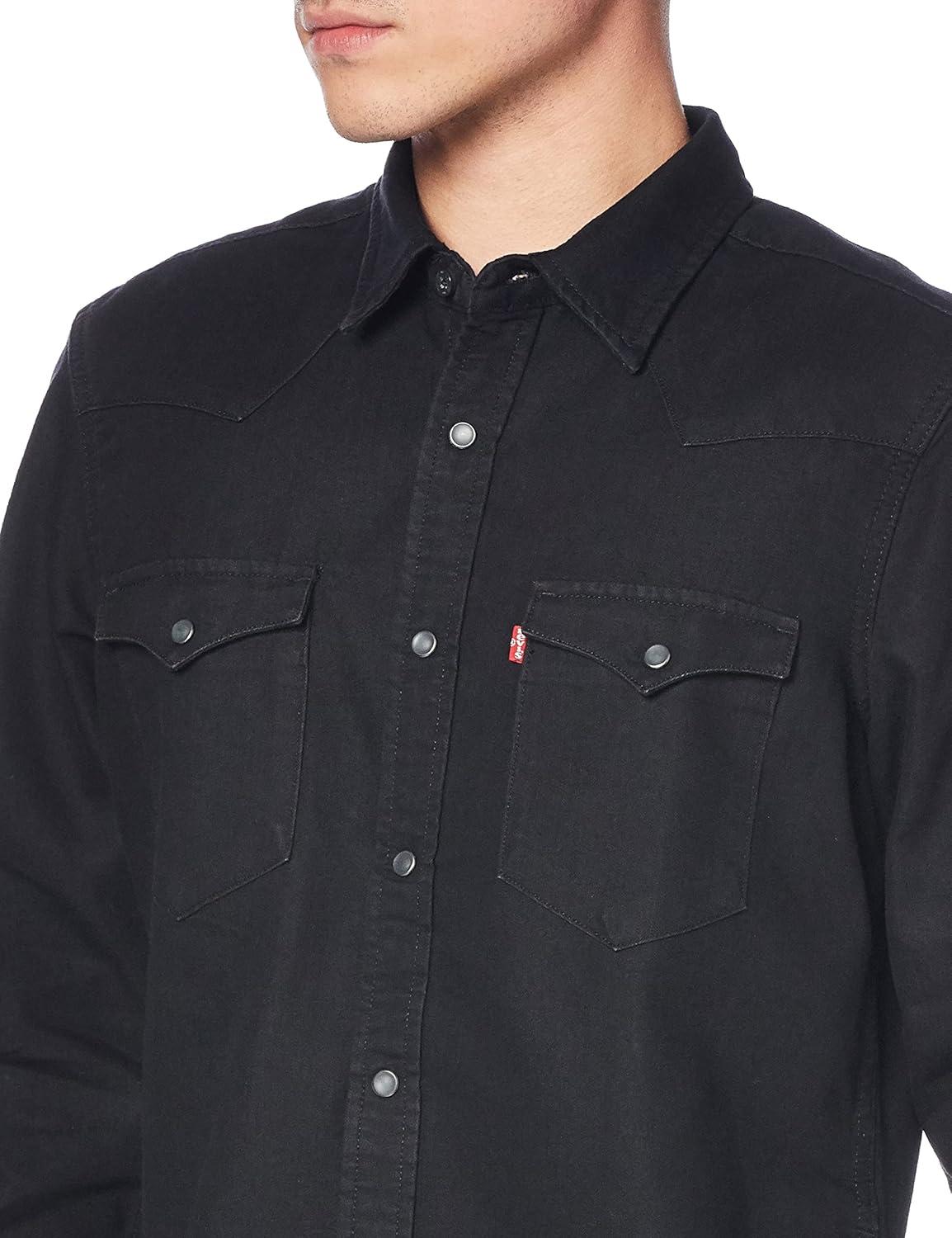 imageLevis Mens Classic Western Shirt Also Available in Big amp TallBlack Rinse