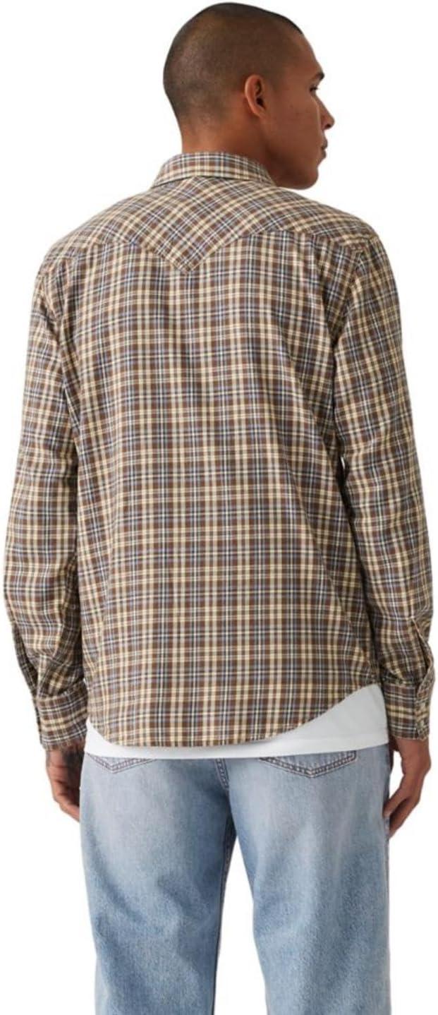 imageLevis Mens Classic Western Shirt Also Available in Big amp TallBronx Plaid Rain Drum