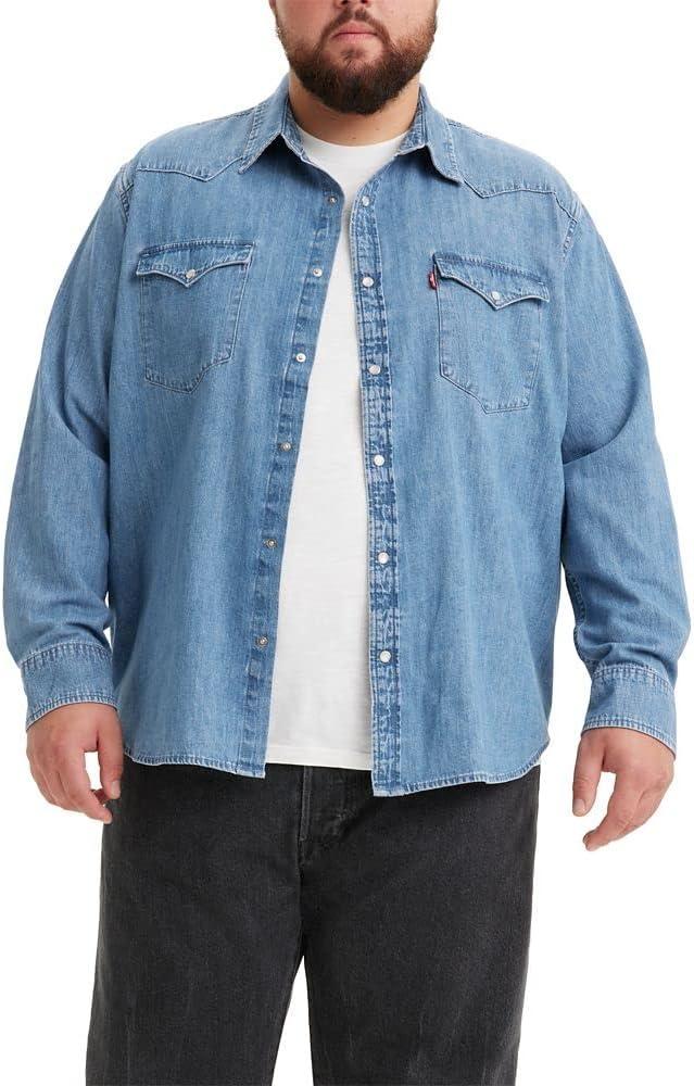 imageLevis Mens Classic Western Shirt Also Available in Big amp TallFranklin Stone Wash