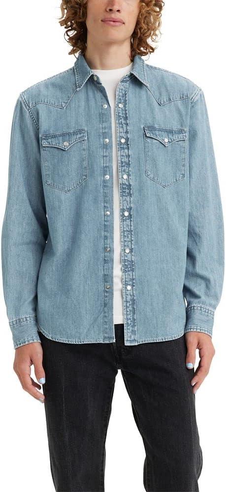 imageLevis Mens Classic Western Shirt Also Available in Big amp TallFranklin Stone Wash