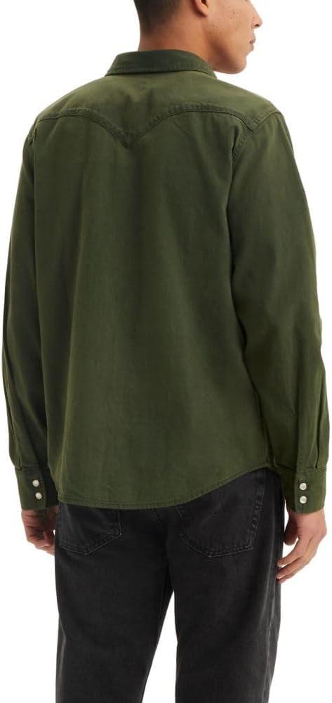 imageLevis Mens Classic Western Shirt Also Available in Big amp TallNew Forest Denim Overdye