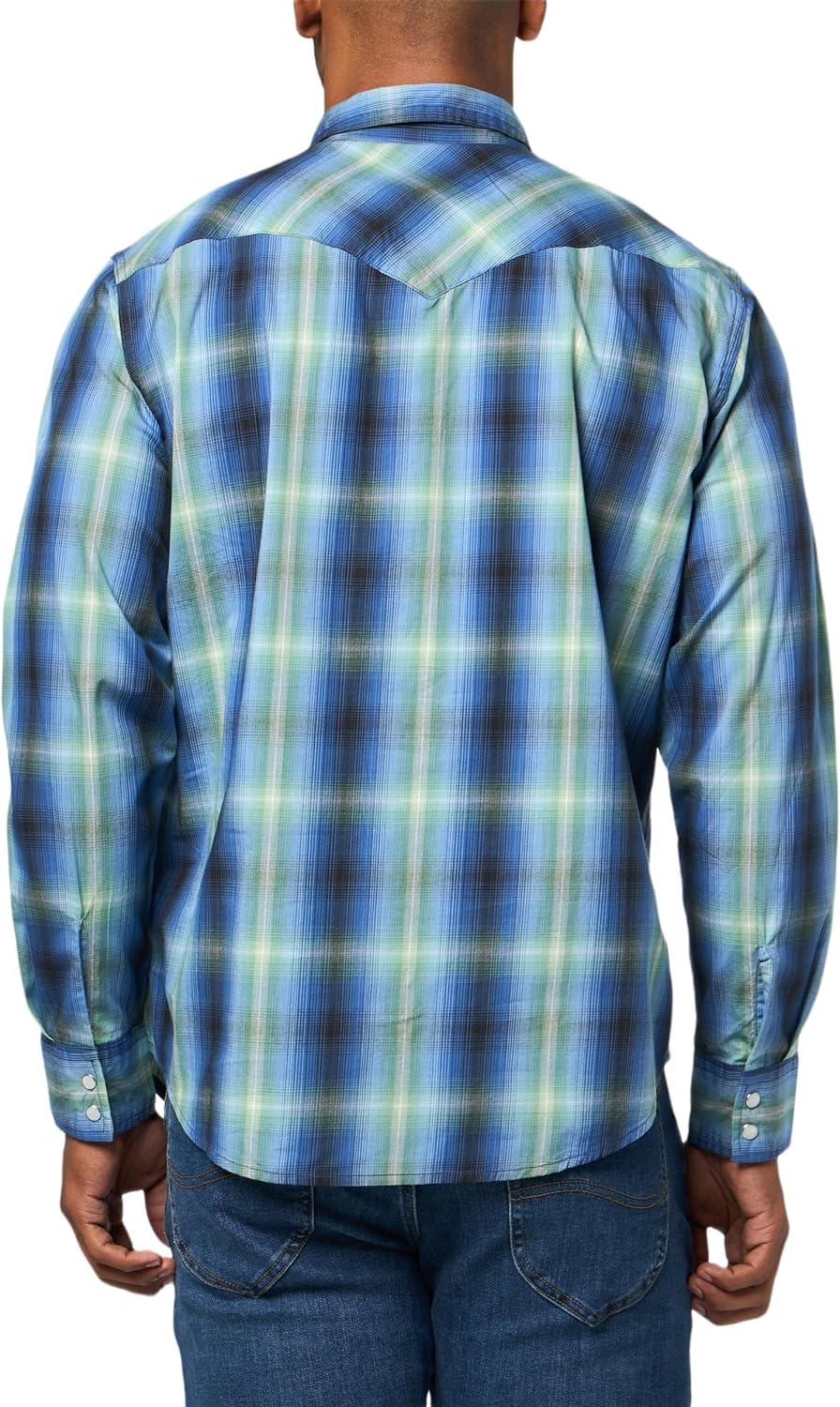 imageLevis Mens Classic Western Shirt Also Available in Big amp TallNew Jericho Plaid Sunshine Blue