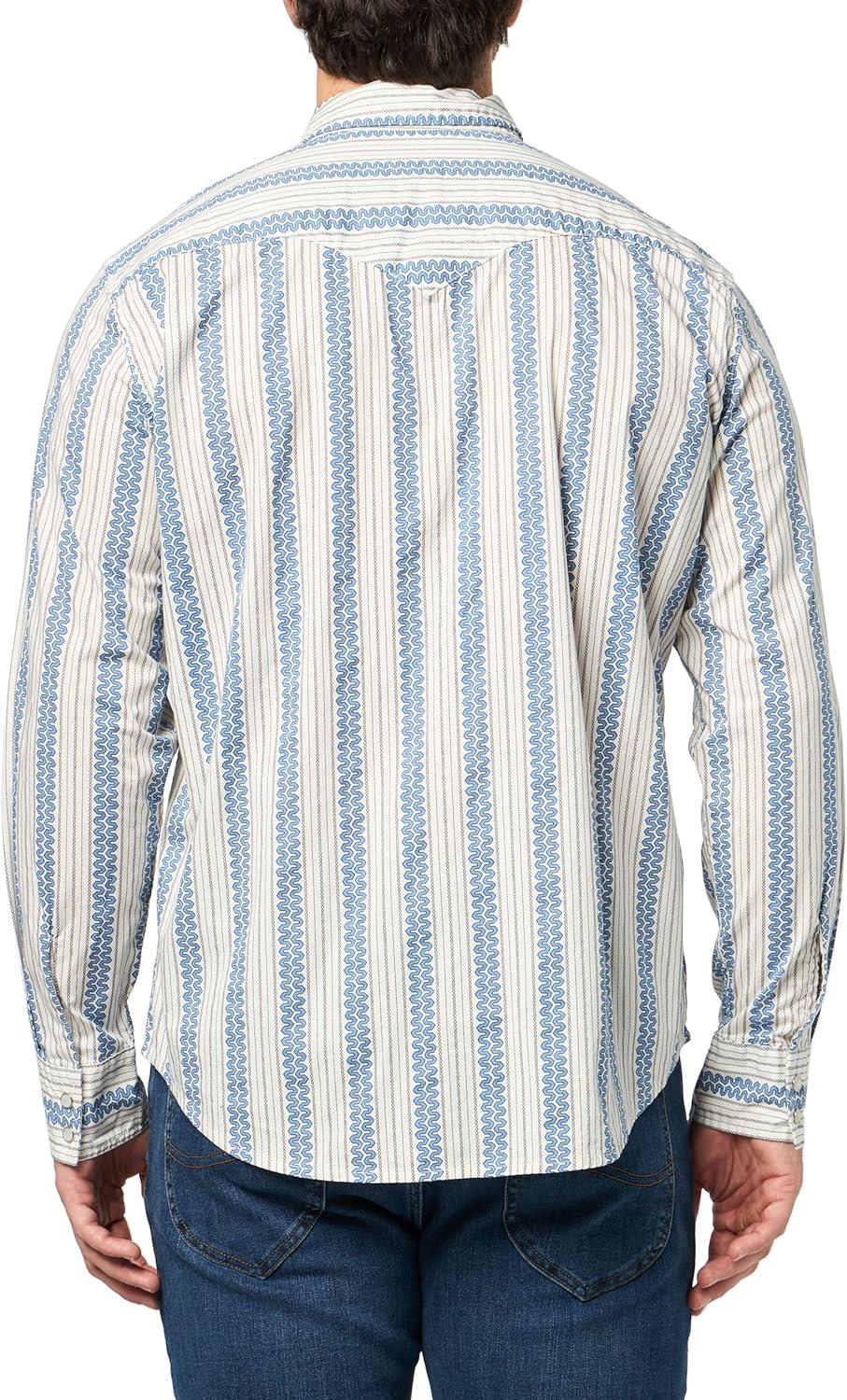 imageLevis Mens Classic Western Shirt Also Available in Big amp TallNew Kassidy Printed Stripe Egret