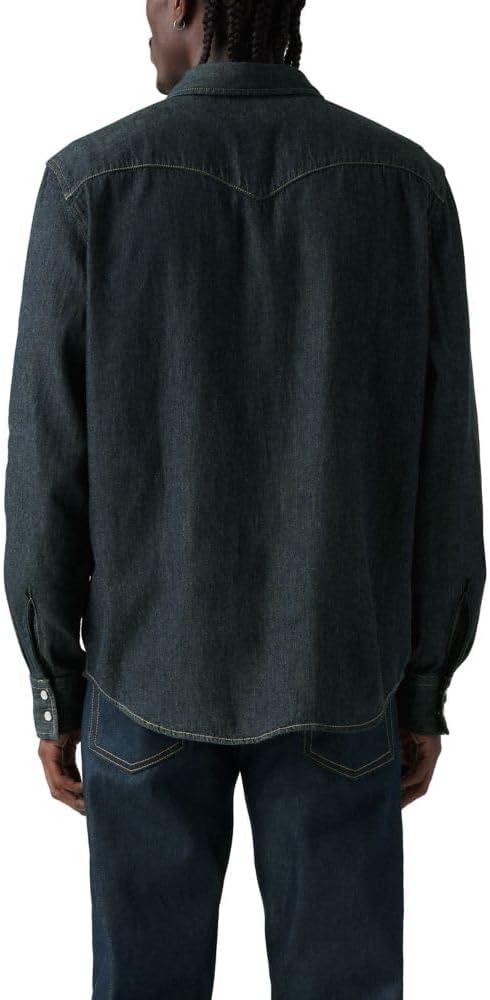 imageLevis Mens Classic Western Shirt Also Available in Big amp TallNew Rinse Takedown Blue