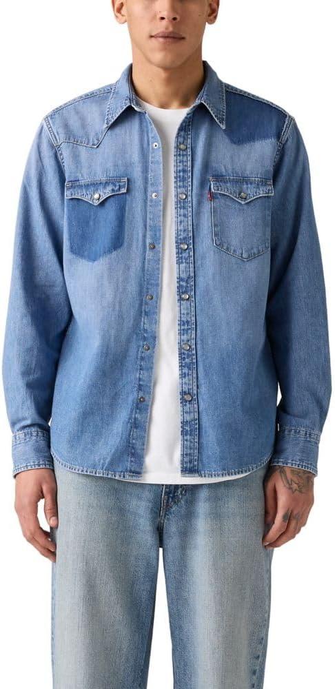imageLevis Mens Classic Western Shirt Also Available in Big amp TallNew the Vanisher Shrink to Fit