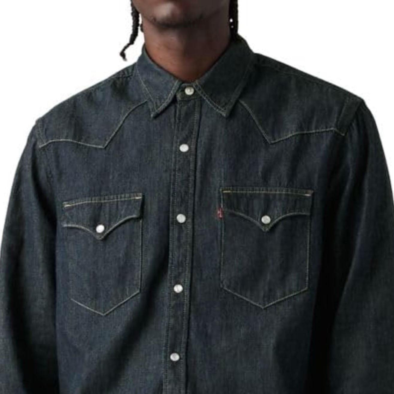 imageLevis Mens Classic Western Shirt Also Available in Big amp TallRinse Takedown Blue