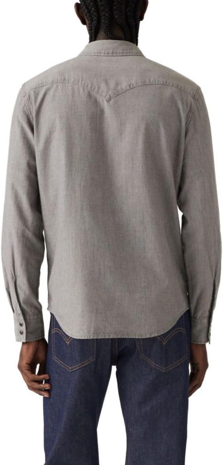 imageLevis Mens Classic Western Shirt Also Available in Big amp TallTrell Black Chambray Enzyme