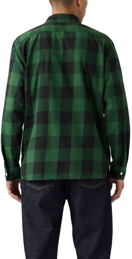 imageLevis Mens Classic Worker Long Sleeve ShirtAlbany Plaid Dark Green Twill