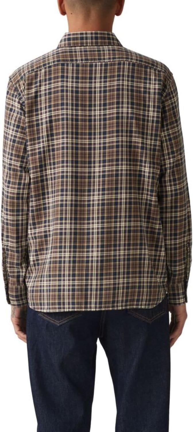 imageLevis Mens Classic Worker Long Sleeve ShirtAllia Plaid Navy Blazer Twill