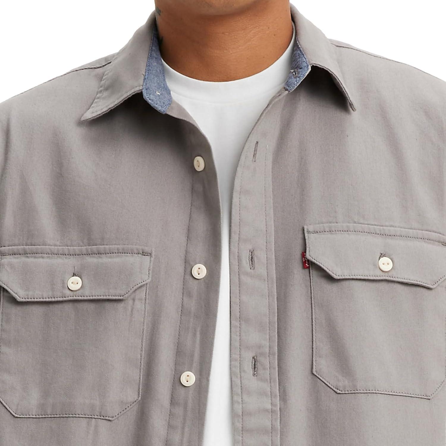 imageLevis Mens Classic Worker Long Sleeve ShirtFrost Gray